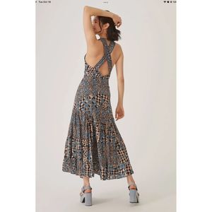 Anthropologie Let Me Be Flounced Maxi Dress Size Small - New
